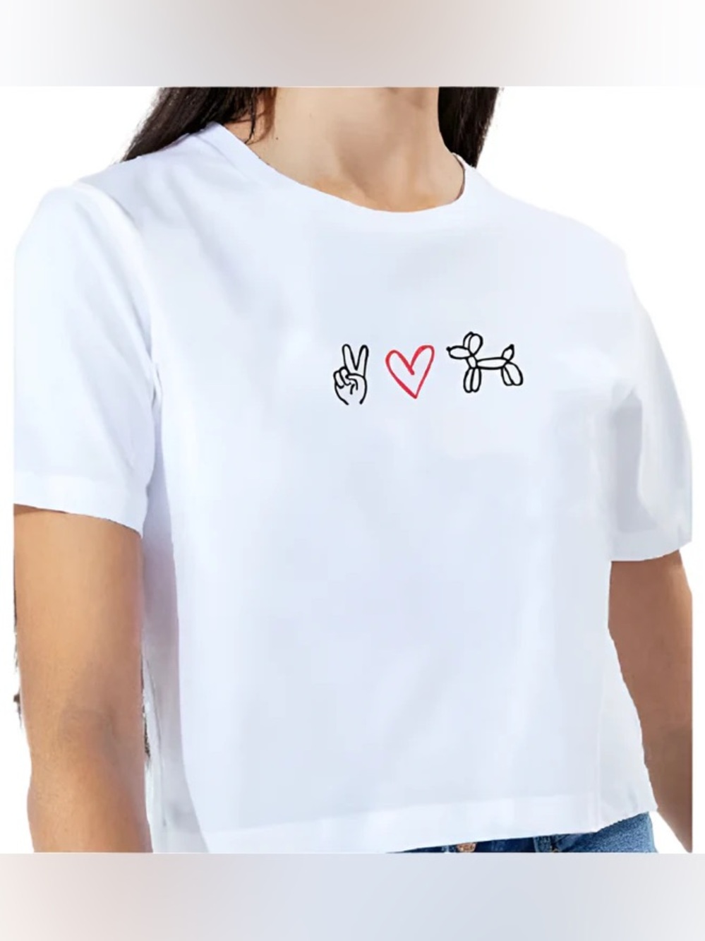 PEACE, LOVE, DOGS CROP TEE